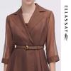 ELLASSAY Women's Chic Commuter Two-Piece Belted Trench Dress