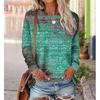 Женская футболка с принтом Daily Weekend Vintage Ethnic с длинным рукавом и круглым вырезом, красная, осень и зима