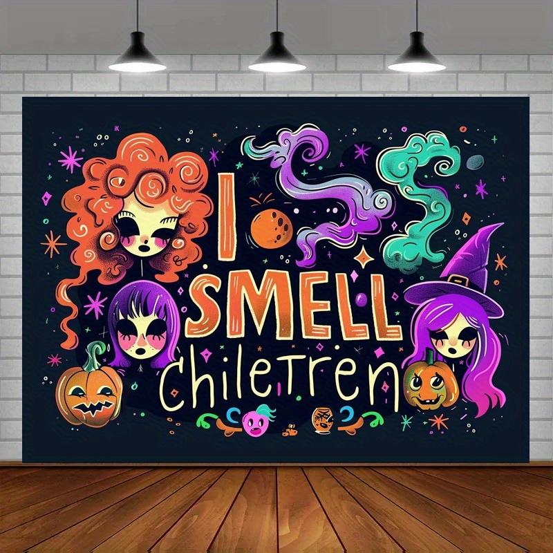 2D flat design, oversized 59x39-inch luminous Halloween background banner -