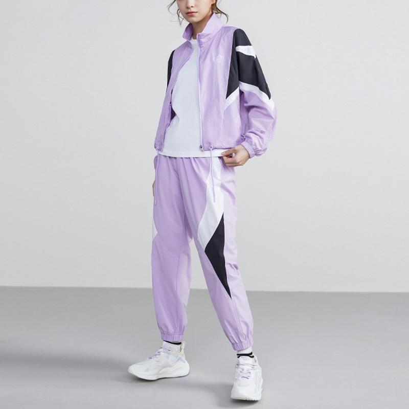 Anta Life Series Full Zip Stand Collar Short Sports Woven Jacket Women Jacket Light-Mulberry 162228605-1