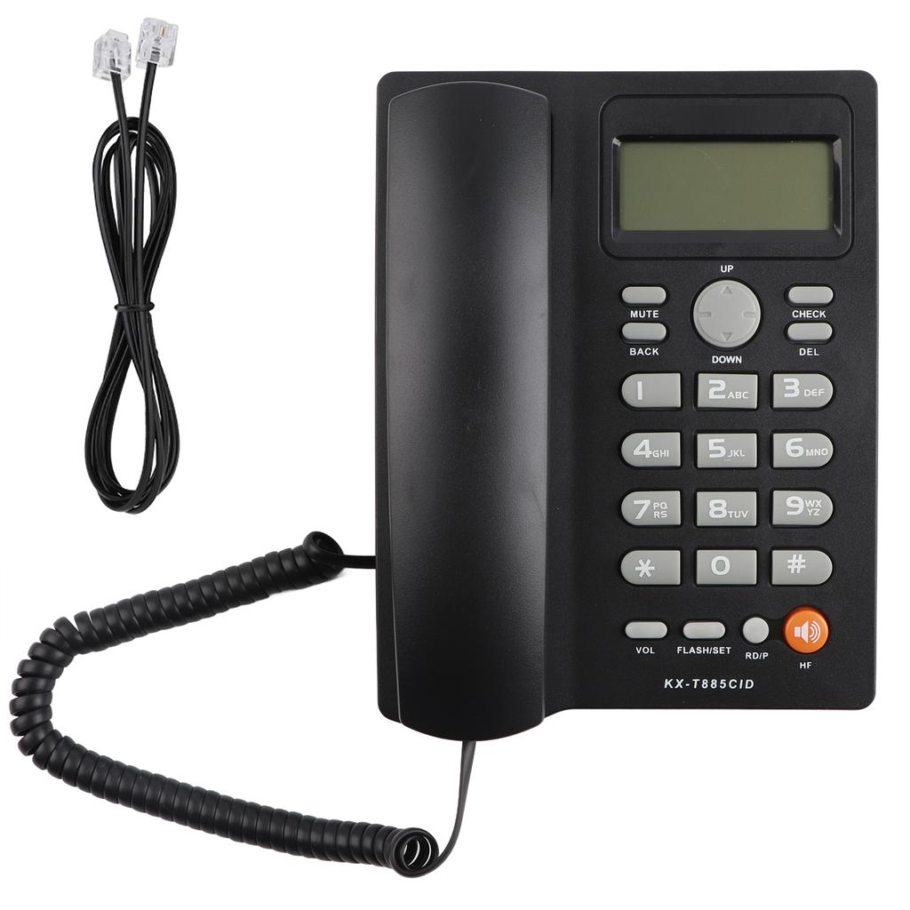 Caller ID Telephone Hands Free Calling Home Office Hotel Landline Phone English (Black)