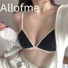 Women French Triangle Cup Bra Sexy Lace Bras Wireless Comfortable Gathered Underwear Summer Fashion Girl Lingerie