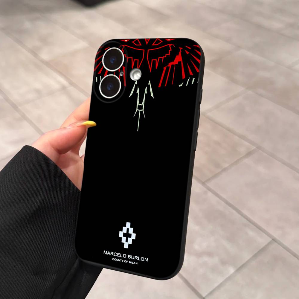 M-MARCELO B-BURLON Для IPhone 17 16 15 14 13 12 11 Pro Max 13 17Air Ударопрочные Мягкие Чехлы для Телефона Coque