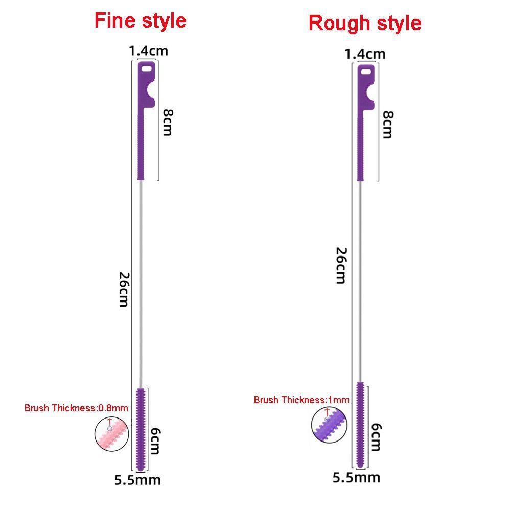 Dual-head Design Silicone Straw Brush Bendable Bottle Brush Extra Long Brush Pacifier