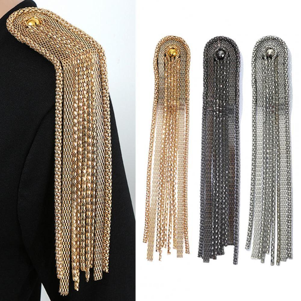 Long Chain Tassel Epaulette Classical Clothing Accessories Delicate Shoulder Brooch Men Women