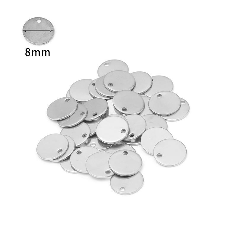 10-20pcs 6-35mm Stainless Steel Charms Round Dog Tag Pendant Stamping Blanks Pendants For Necklaces DIY Jewelry Making Wholesale