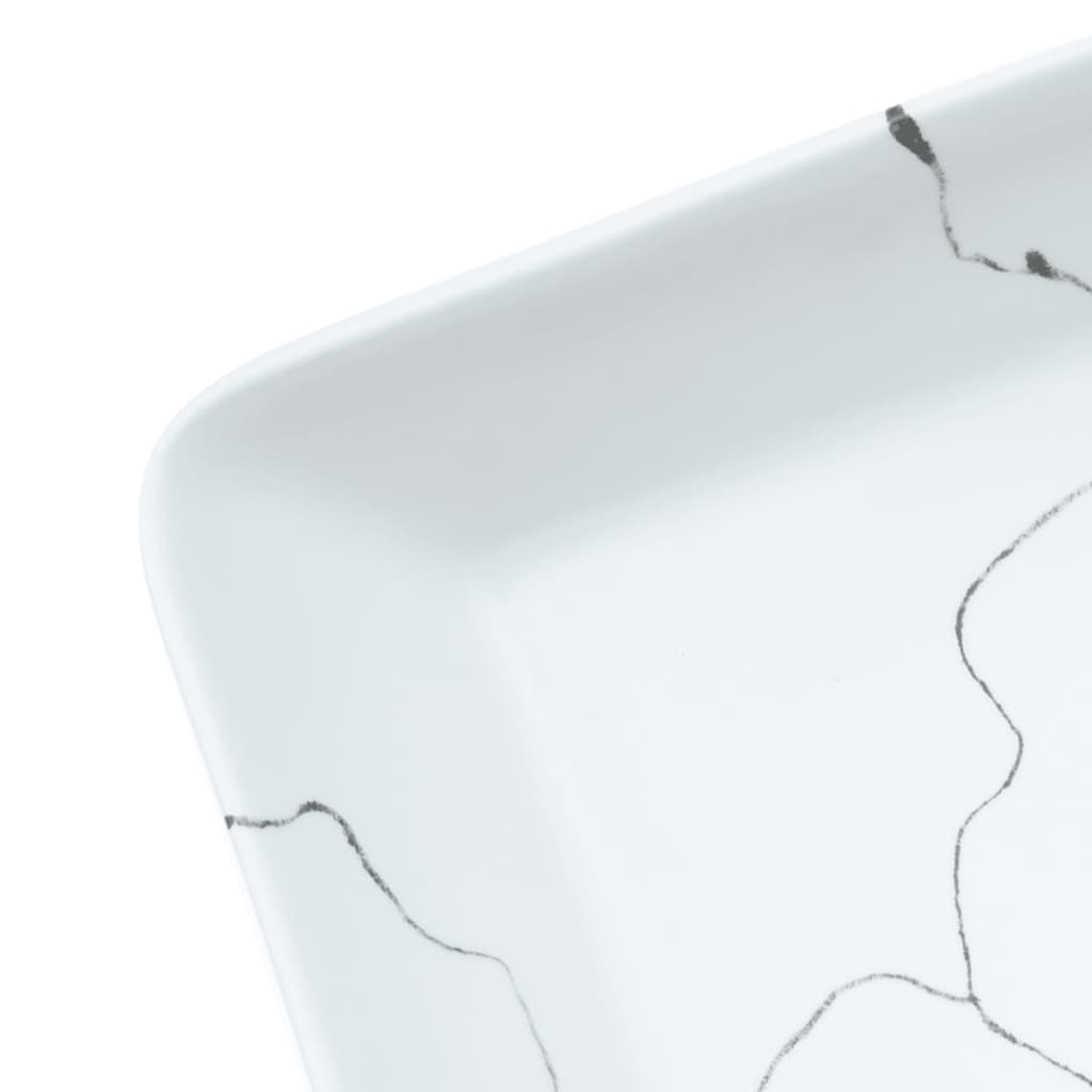 Countertop Wash Basin White Rectangular 46 x 35.5 x 13 cm Ceramic