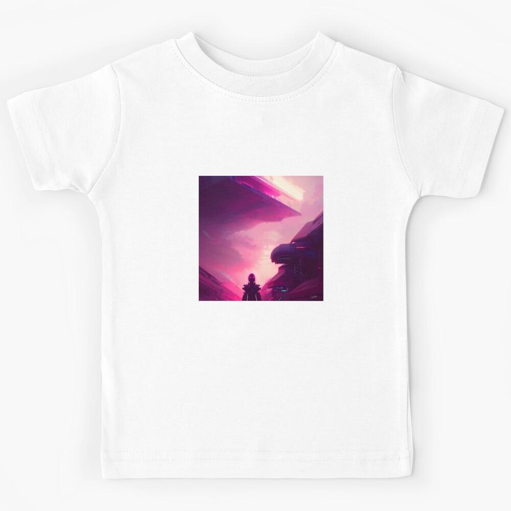 FUTURE CITY DRAWING #001 (FRAMED) Kids T-Shirt