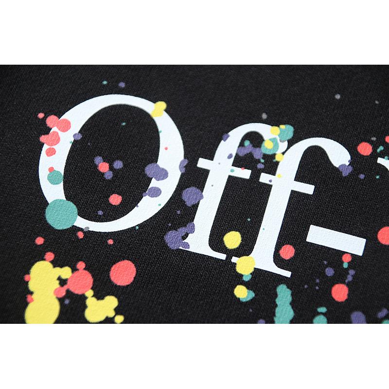 1282 Off-White 2026 Autumn/Winter New LOGO Splash Ink Splash Paint Effect Printed Hoodie Men's and Women's Hoodie