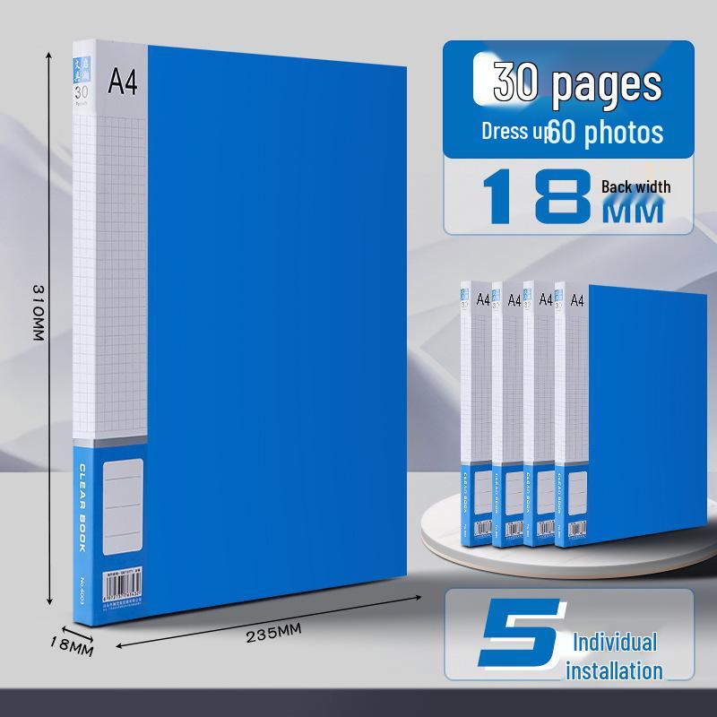 A4 Transparent Multi-layer Document Binder for Office and Study Supplies