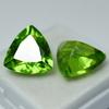 Rare Peridot Green   16.00 Ct Natural Trillion Cut Loose Gemstone Pair