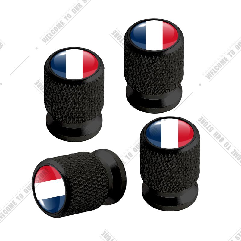 cqdjvy1 Car CNC Aluminum Germany Italy France Tricolor Flag Emblem For Citroen Peugeot Fiat Kia 4pcs Tire Valve Air Port Stem Cover Caps