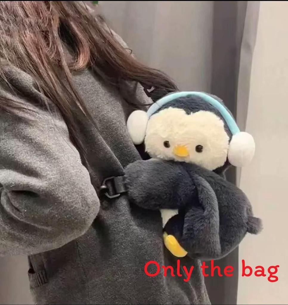Panda Plush Little Bag Doll With Earphones Raccoon Crossbody Bag Gift Present