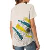 Women's Short Sleeve Casual V-neck Chest Pleated Printed Loose T-shirt Top