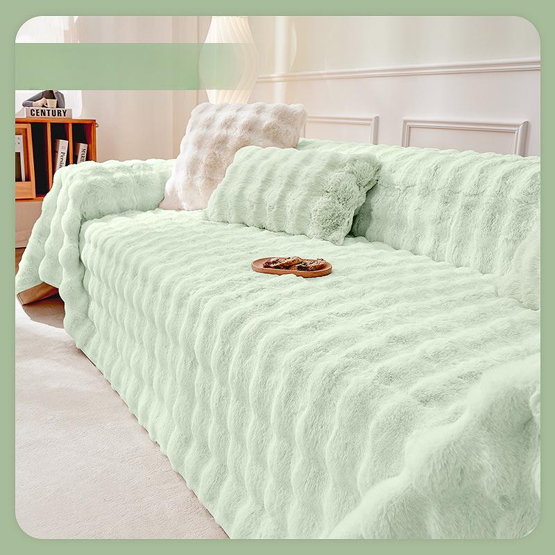 Пушистая подушка для дивана с защитой от кошачьих царапин, зимняя плюшевая Нескользящая крышка для дивана, новый чехол для дивана, тканевое полотенце