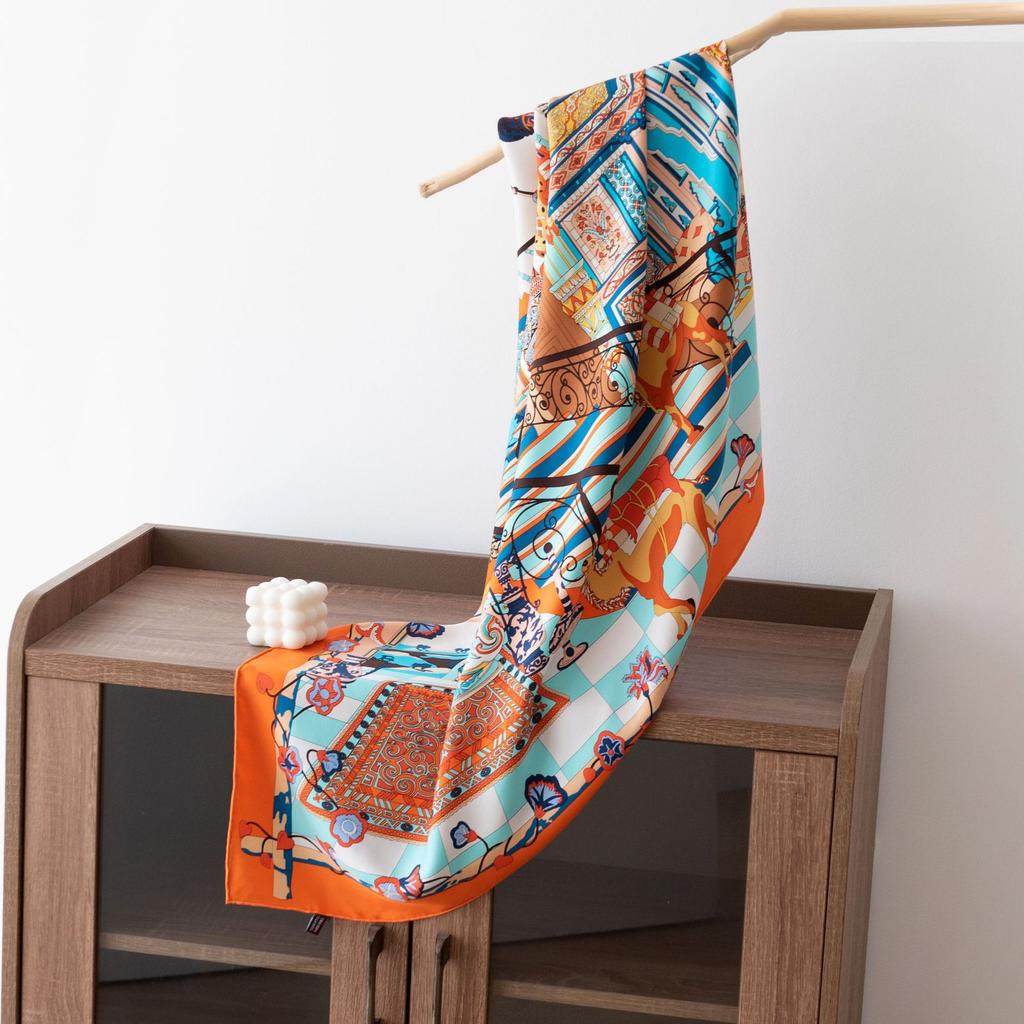 100% Mulberry Silk Silk Scarf Women's  Spring and Summer Double-sided Printed Silk Scarf Shawl