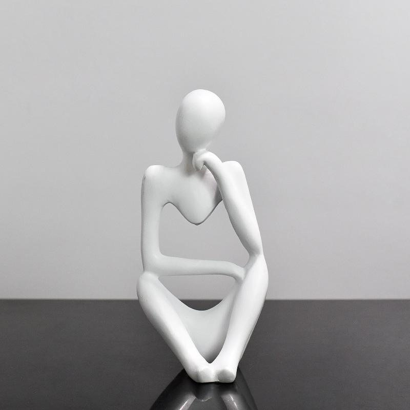 Sand Color The Thinker Abstract Statues Sculptures Yoga Figurine Nordic Living Room Home Decor Decoration Maison Desk Ornaments