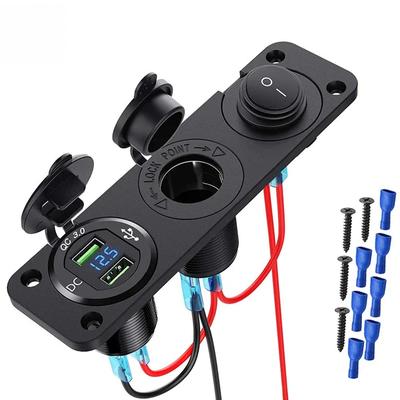 12 В быстрая зарядка 3.0 USB розетка панель двойной QC3.0 USB розетка адаптер для автомобиля лодка автофургон мотоцикл