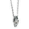 Wrapped Custom Tri Necklace Mane Double Ring Surgical Stainless Steel Clear Zirconia Compatible with Metal Allergies Comes with Custom Pouch Brand