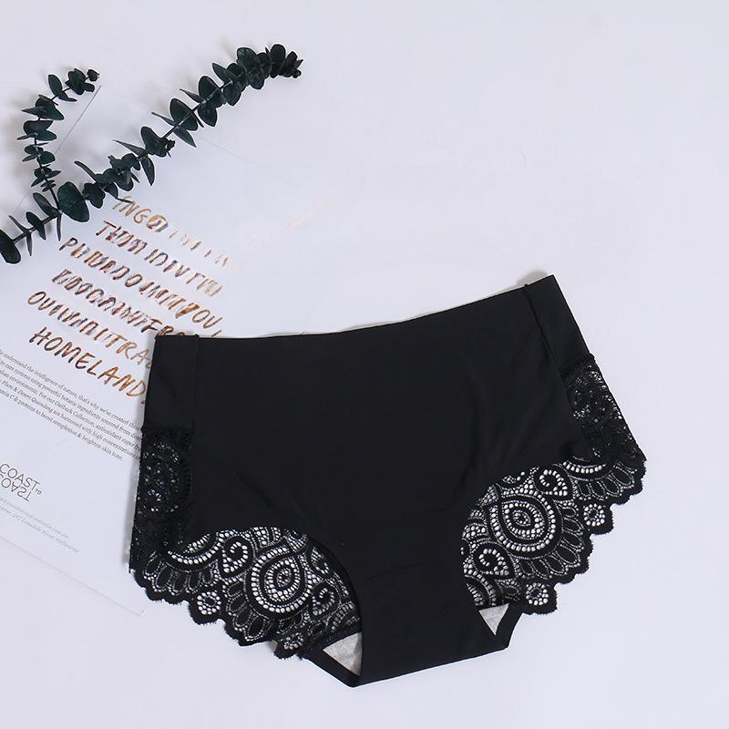 Женское сексуальное нижнее белье Трусики средней посадки Нижнее белье Кружево Чистый цвет Хлопок Женское нижнее белье Трусы