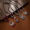 Ethnic Style and Exotic Charm: Forehead Chain Tassel and Turquoise Eyebrow Center Pendant Headwear