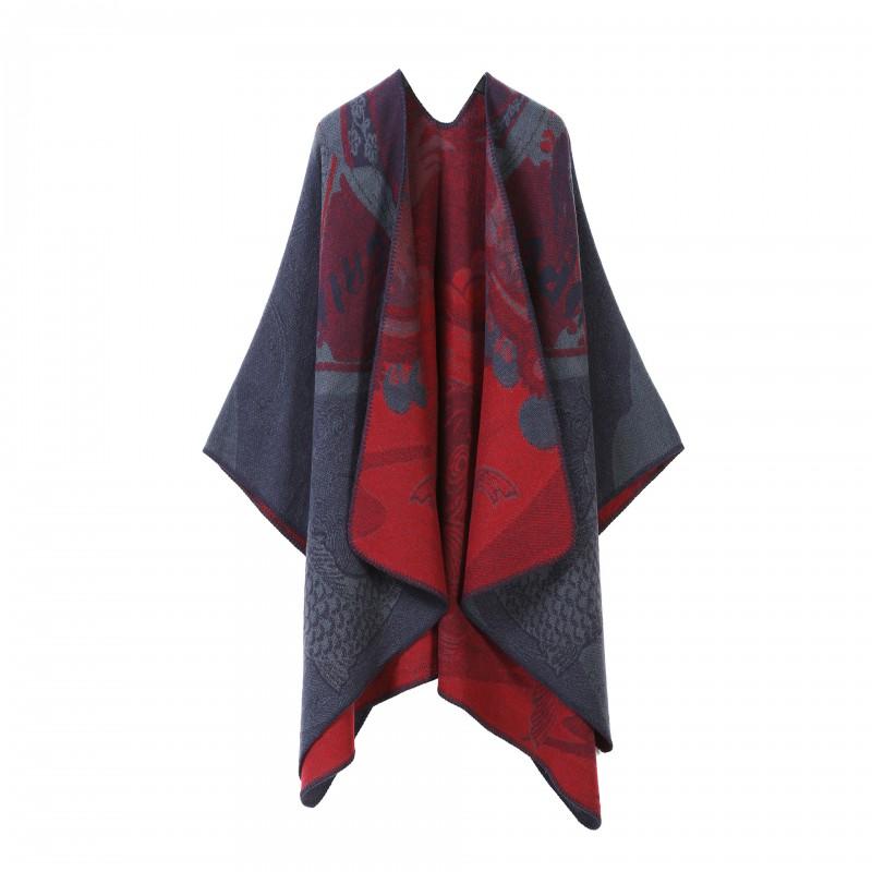 Elegant Vintage Shawl Cape Double-sided Tassel Split Travel Warmth