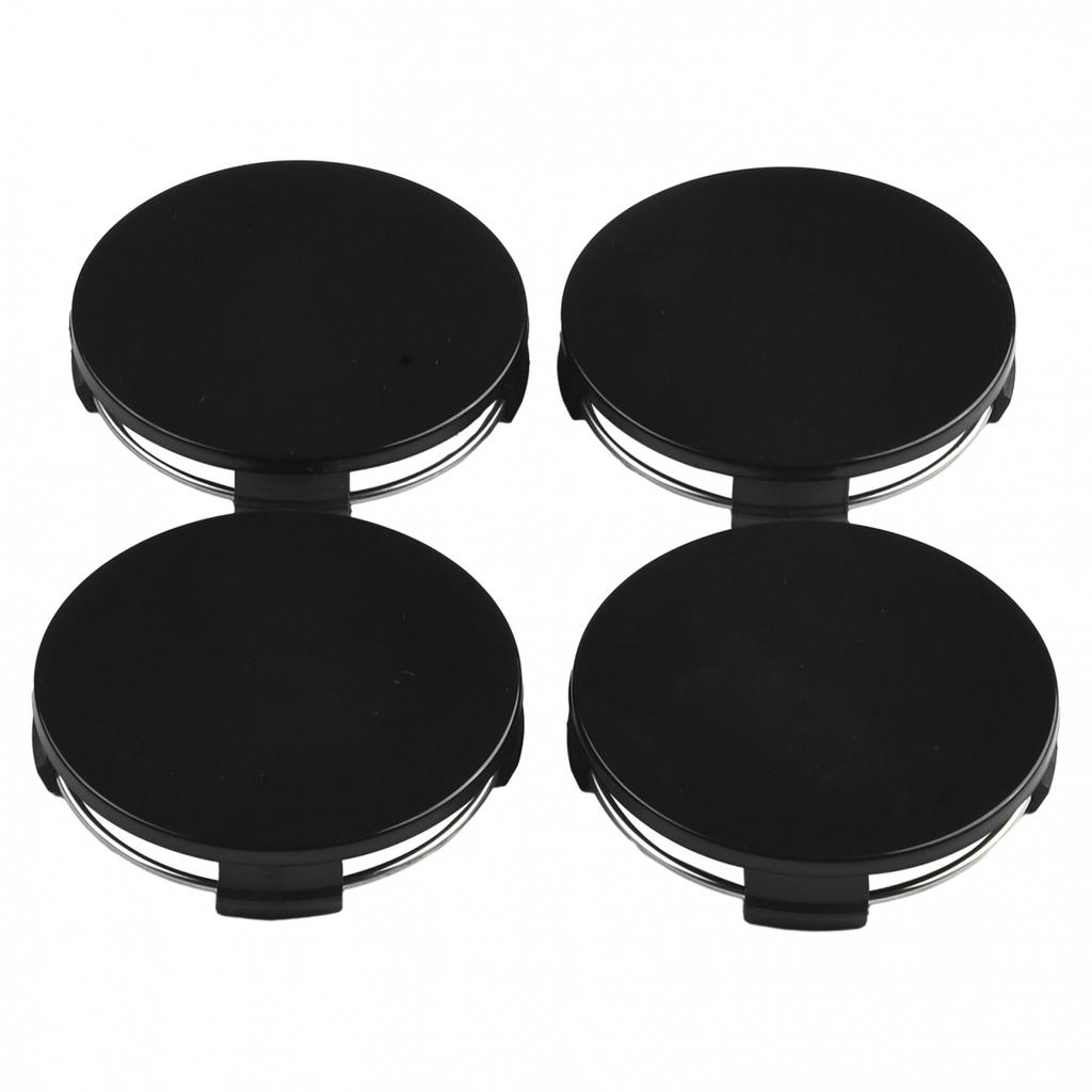 Штука из 4 65мм Диаметр 4 Зажима Крышка Ступицы Центра Колеса Шины Черная