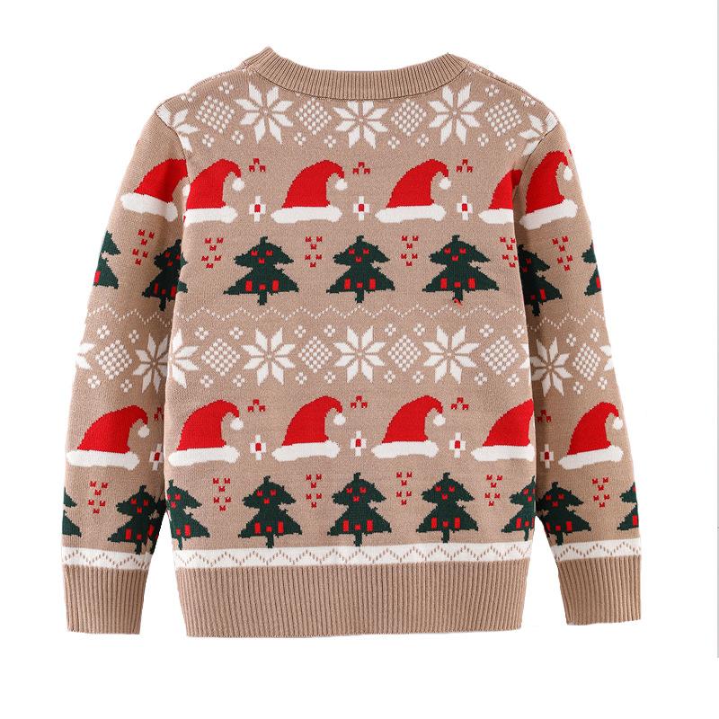 Детский рождественский свитер, осень/зима 2023, вязаный свитер для мальчиков и девочек
