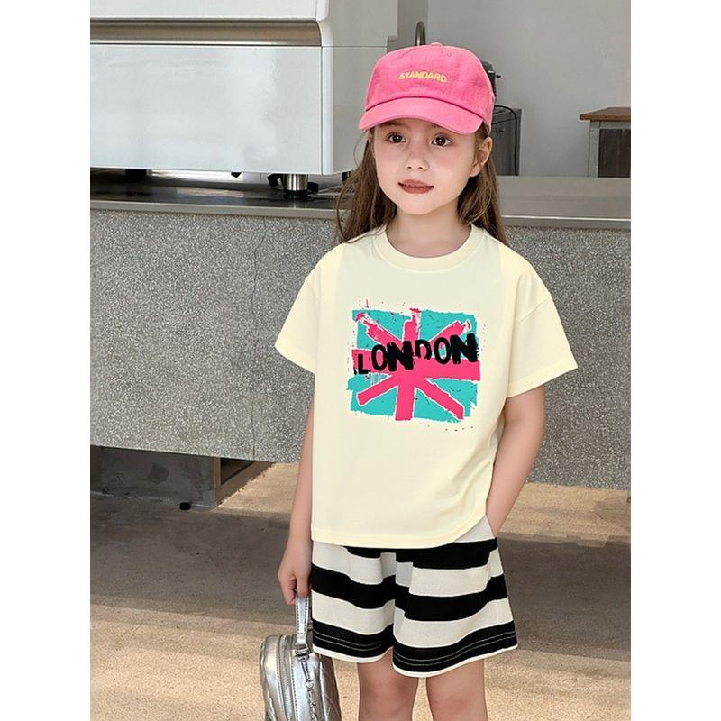 Export Summer New Children's Pure Cotton Printed Short-Sleeved T-Shirt, Medium and Large Children's Clothing, Loose Korean Style Parent-Child Tops