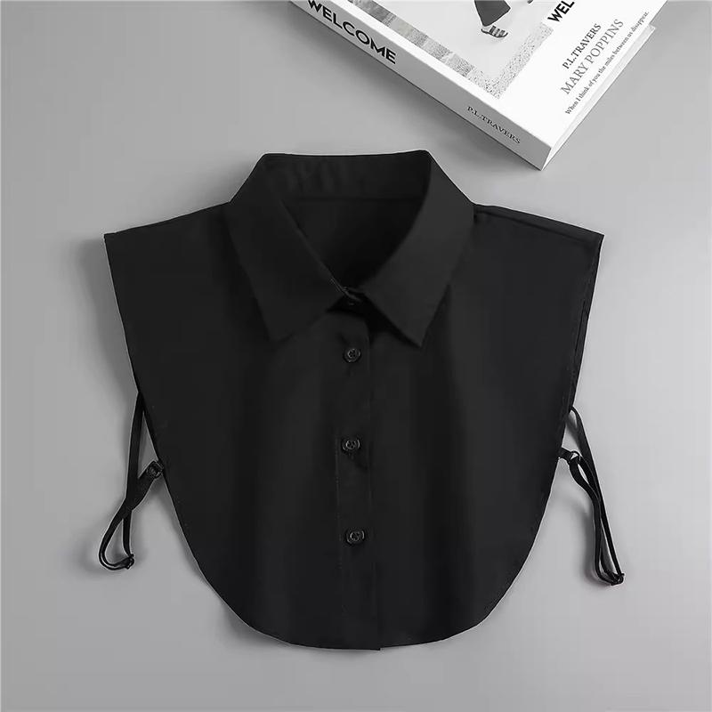 Fake Collar For Shirt Detachable Collars Solid Shirt Lapel Blouse Top Men Women Black White Clothes Shirt Accessories Dropship