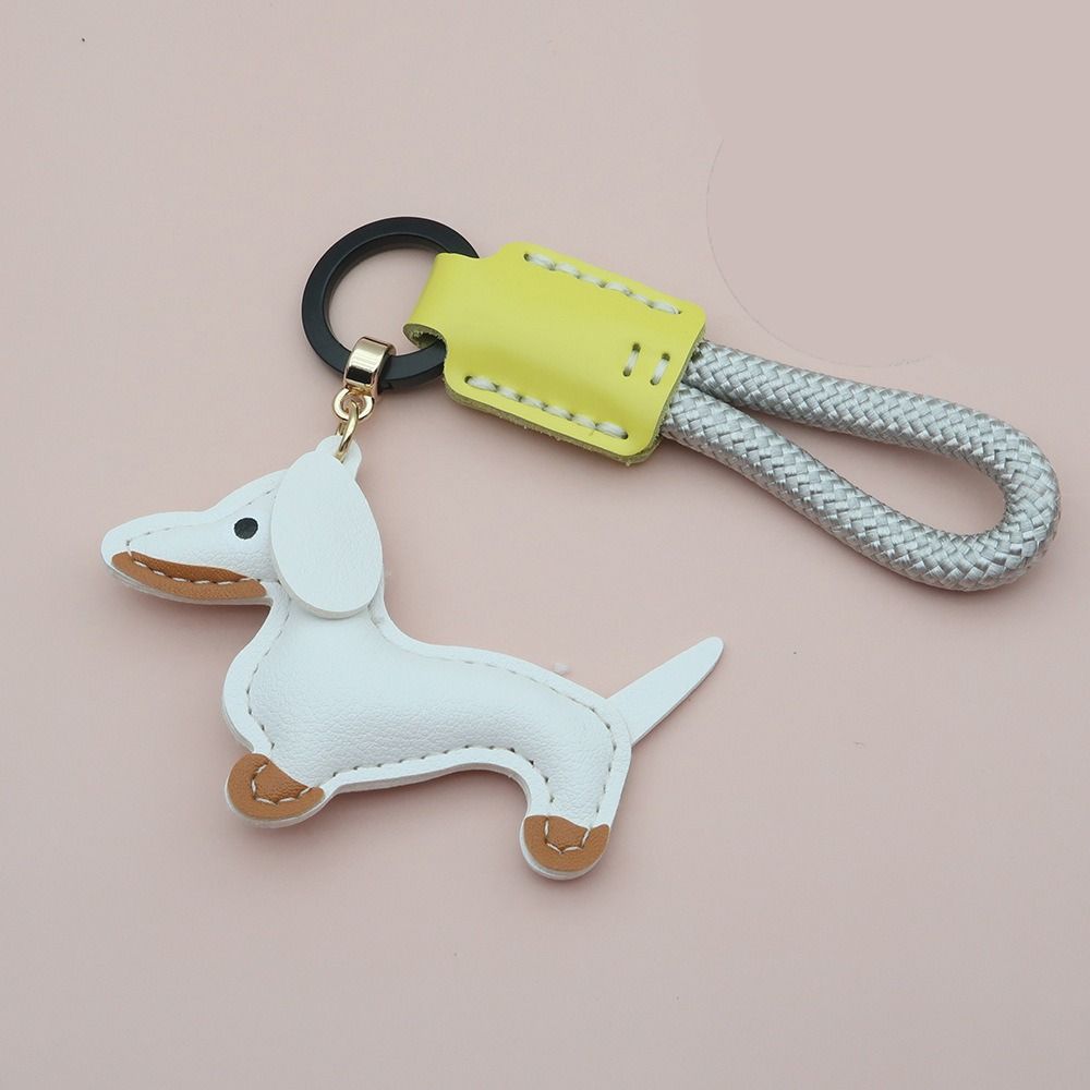 Модный брелок для ключей в виде таксы, мультяшный щенок, сумка, подвеска из искусственной кожи, вешалка, украшение для сумки