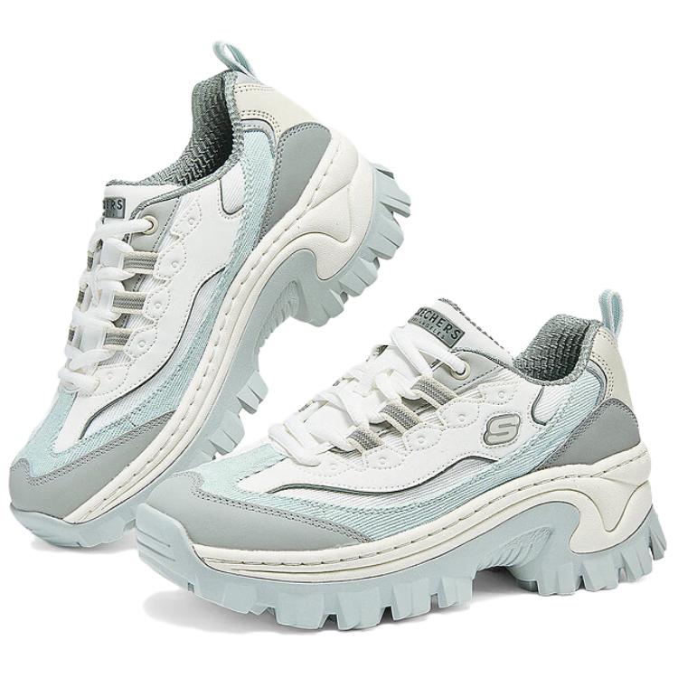 Skechers Hi-Ryze Медовый Пирог Обувь Цветной Блок Кремовый Удобные Универсальные Износостойкие Увеличение Роста Низкие Папины Кроссовки Женские кроссовки 177234-GYBL