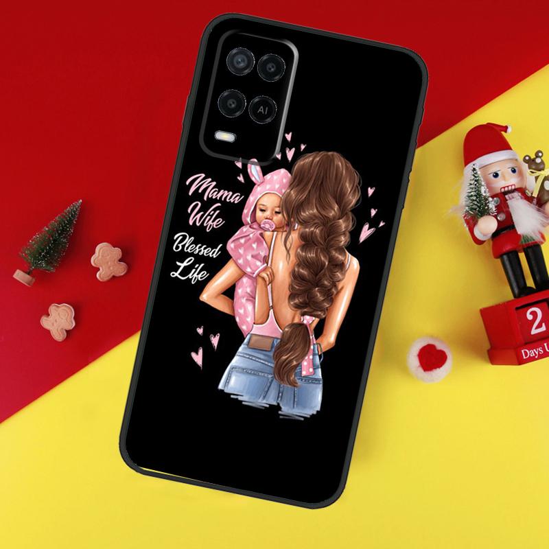 Beautiful Mother Daughter Son Case For Oppo A80 A60 A40 A15 A16 A17 A57 A94 A74 A54 A76 A96 A18 A38 A58 A78 A98 A6 A5 Pro