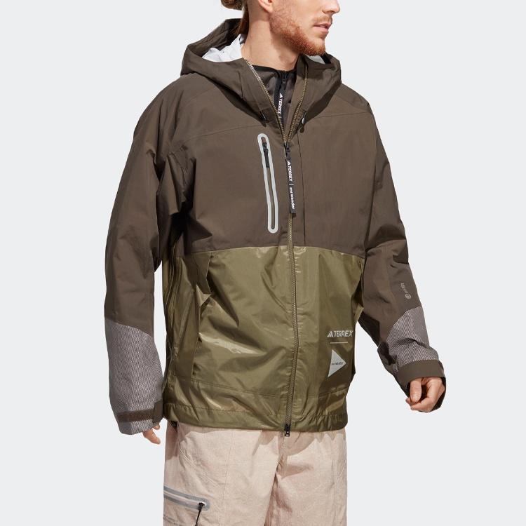 Adidas Glow In The Dark Waterproof And Windproof Windbreaker Jacket Men's Dark Olive Green HR7147