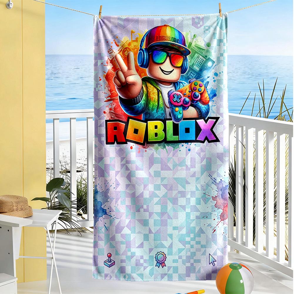 Roblox Beach Towel Quick-Dry Soft Microfiber Comfortable Lightweight Suitable for Swimming, Gym, Camping, Yoga Vacation