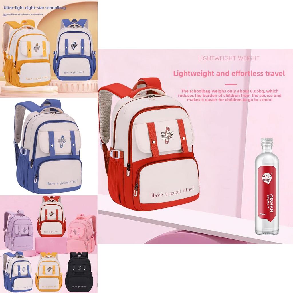 Letter University Student Backpack For Girls With Breathable Nylon Fabric And Ultralight Design For School Days