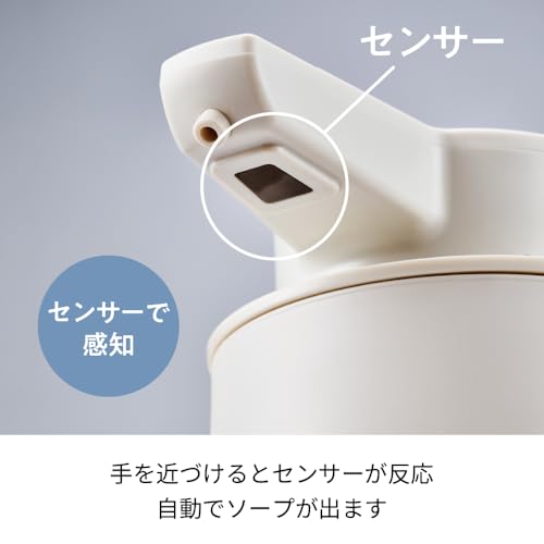 Recolte Перезаряжаемый автоматический дозатор жидкого мыла для рук, беспроводной, Type C, простой в использовании, кремово-белый, RDS-2 (CW)