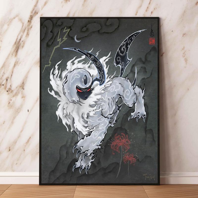 Lugia Ho-Oh Pokemon Unframed Canvas Painting Comic Themed Anime Wall Decor  Unique Collection Enhance Your Living Space