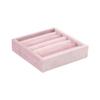 Роскошная розовая подставка для украшений Розовый поднос для демонстрации украшений Держатель для хранения украшений Материал из бархатной ткани Идеально подходит для украшений