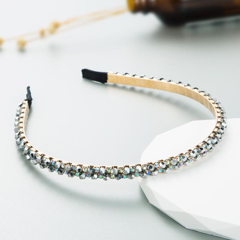 Women's Light Luxury Drill Hoop Premium Rhinestone Hairband Fine Edge Headwear