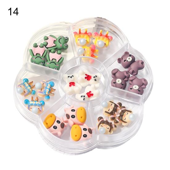 Изысканный декор для ногтей, легко приклеивающийся, блестящий, безвредный, художественный, очаровывающий, цветочный орнамент в виде медведя