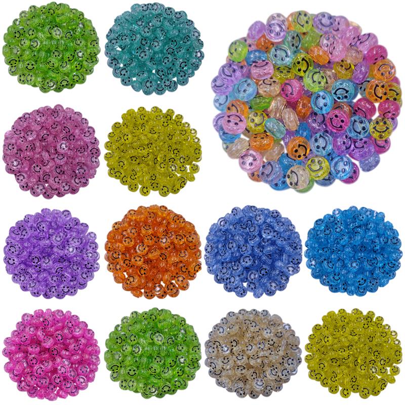 20 шт. 10 мм, горячее тиснение, прозрачные свободные бусины с улыбкой, бусины со смайликом, бусины с выражением, сделай сам, поделки, изготовление ювелирных изделий