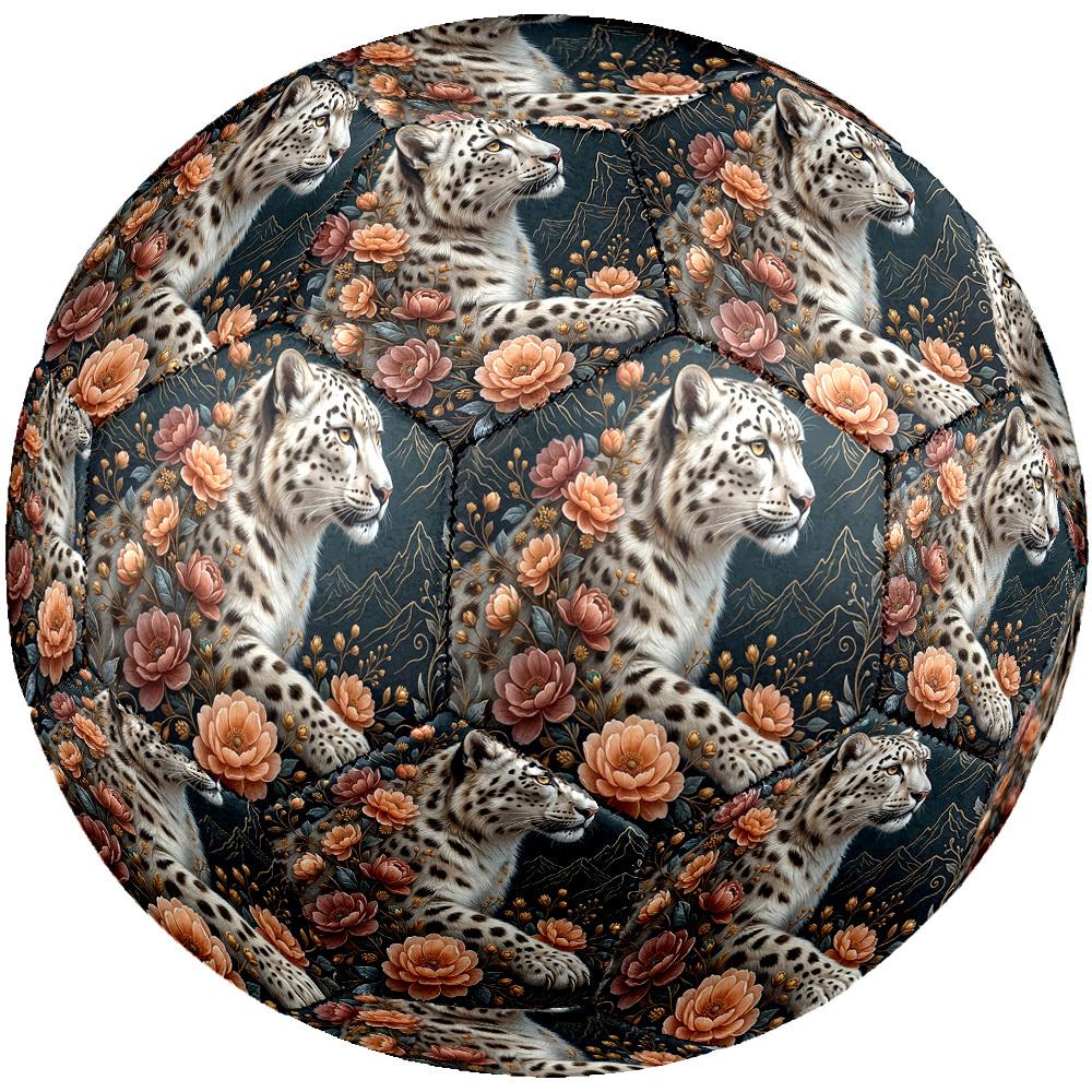 1pc Leopard Flowers Theme Soccer Ball Football, Size 5, Lightweight PVC, Outdoor Training Soccer Ball,Sports Gift t61427