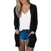 Women's Fashion Cardigan Lightweight Long Sleeve Button Loose With Pocket Solid Color Jacket