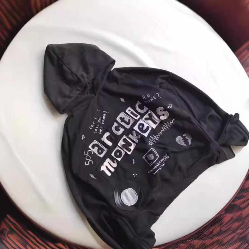 Y2K Spring Street Trend Patch Printed Hoodie Свободный пуловер Мужской и женский свитер