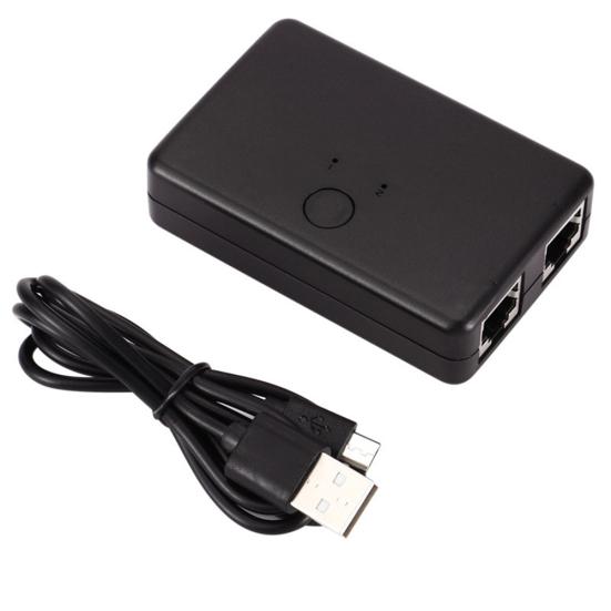 2 Port RJ45 Lan Network Switch Hub Computer Ethernet Internet Converter Adapter