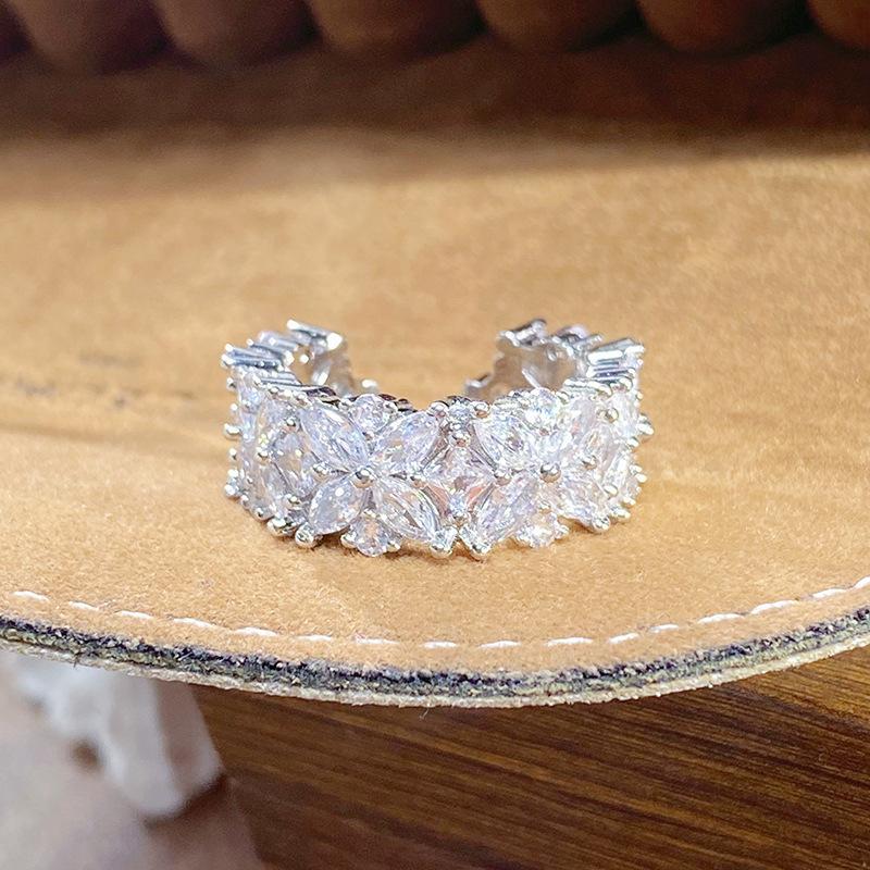 Взрывной Лед Бриллиант Цыганская Звезда Полный Бриллиантов Цир*****Пен Кольцо Нишевое Изысканное Легкая Роскошь Высококлассное Кольцо Женщина