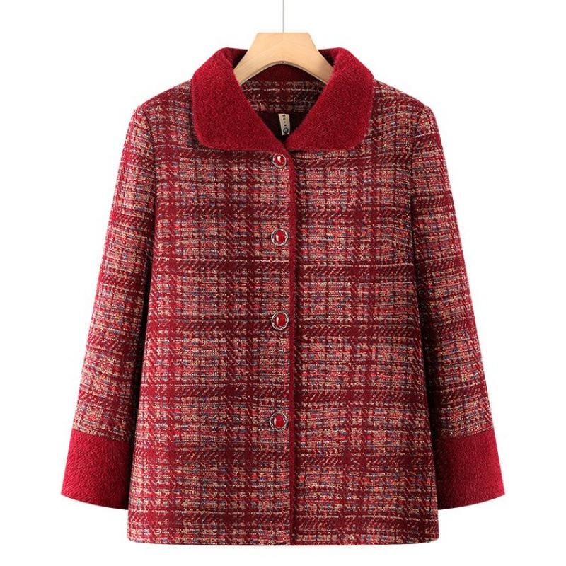 Пальто для бабушки среднего возраста на осень и зиму, флисовое, утолщенное, из норки, наряд для мамы, теплая кофта для пожилой женщины, свободный женский