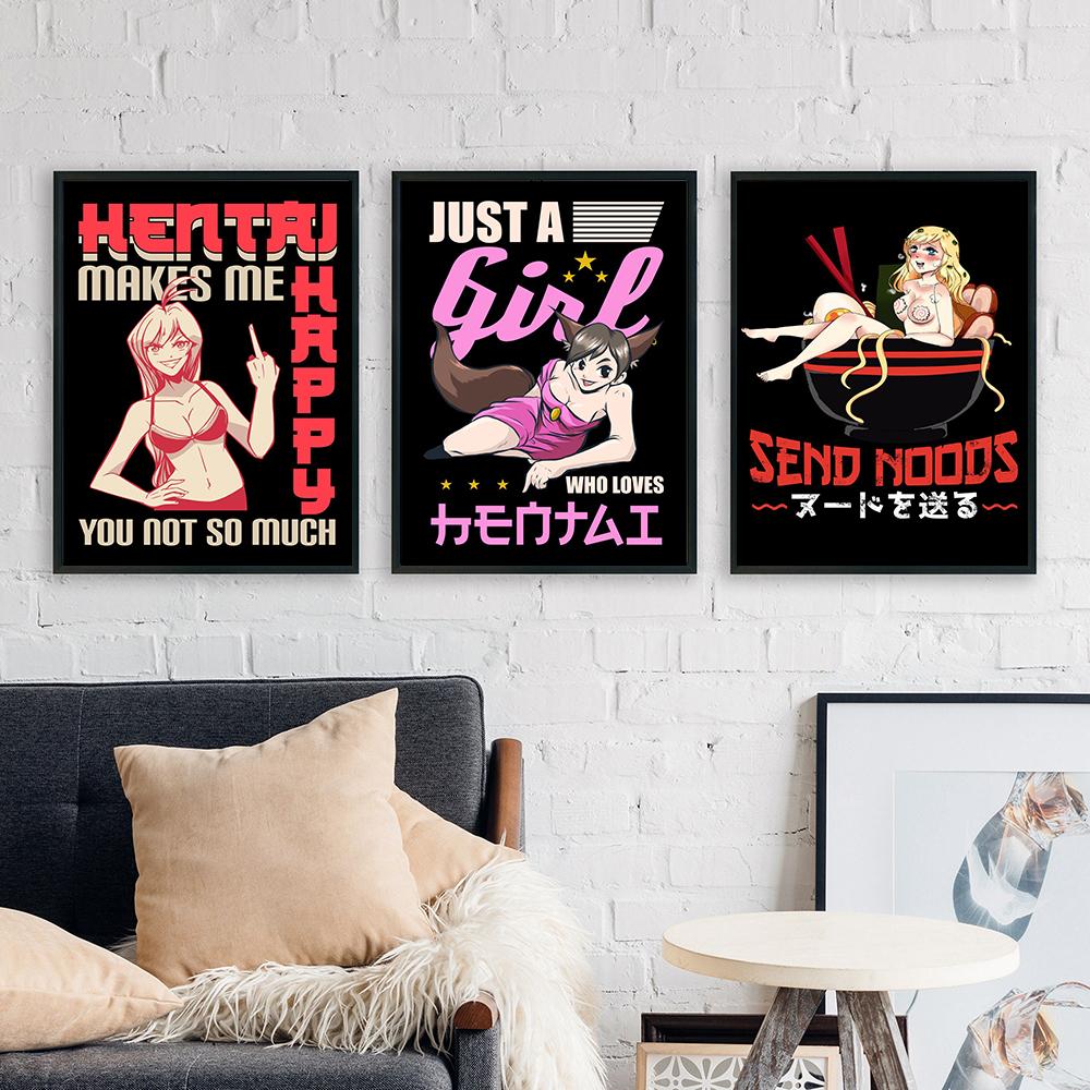 Send Noods Ramen Posters Japan Cool Anime Sexy Girls Prints Wall Art Canvas Painting Pictures For Home Room Cafe Bar Decoration