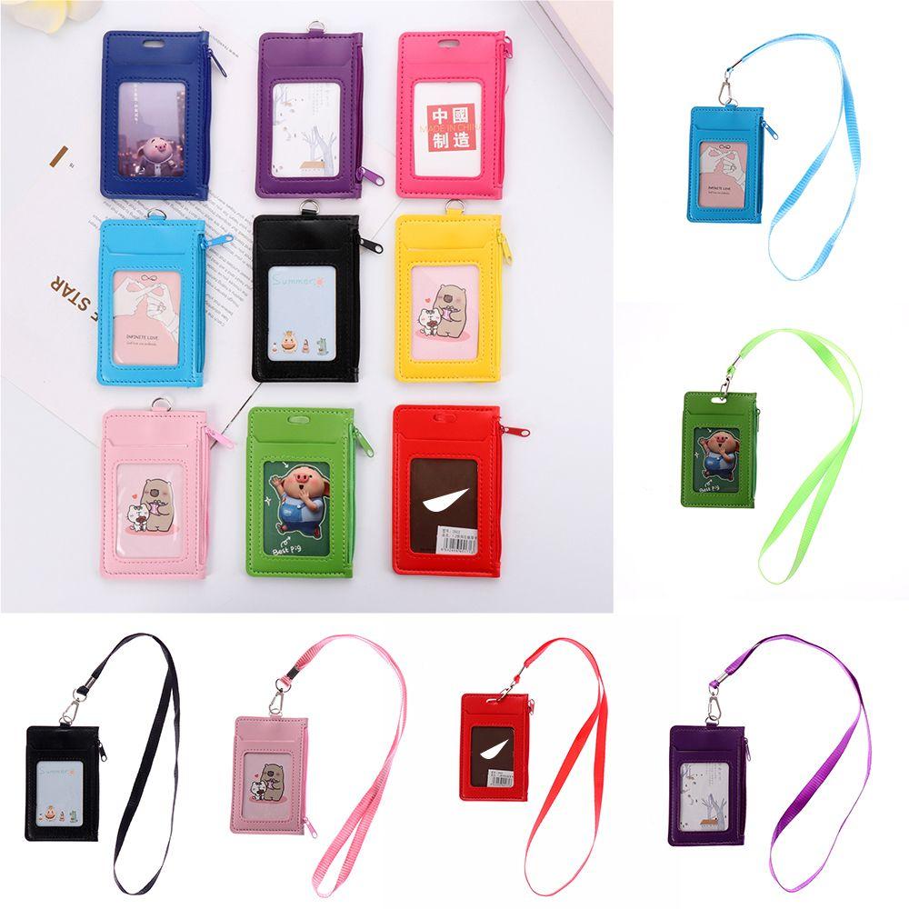 New School Office Supplies With Lanyard ID Holders Card Case Zipper Bag Wallets